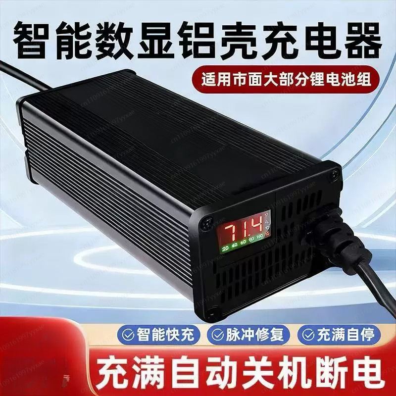 72V 15A Fast Charger - Chargeur intelligent LiFePO4 Li-ion 48V 60V