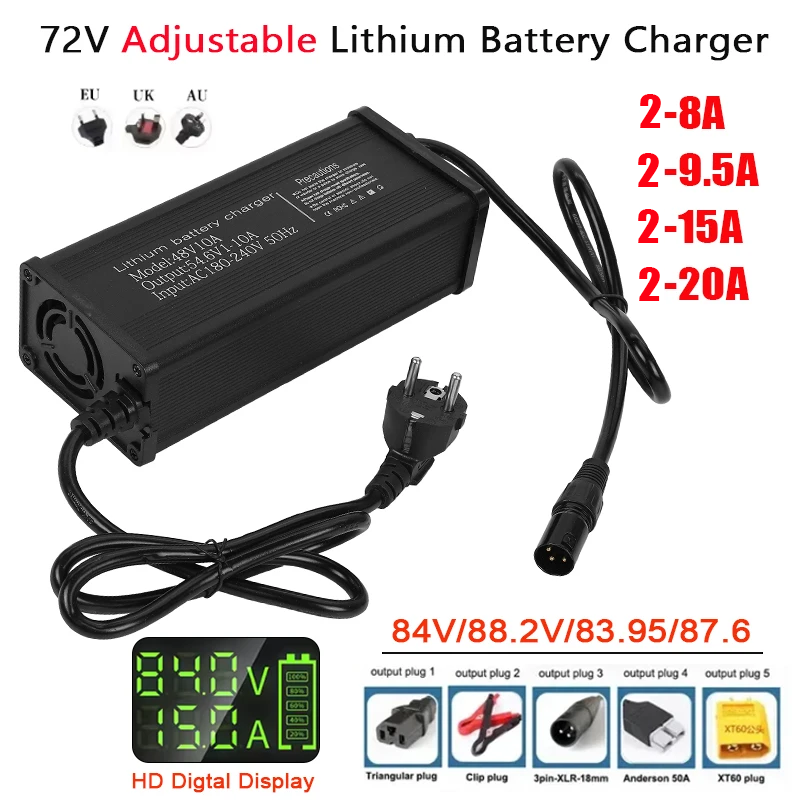 Chargeur de batterie au lithiu - 72V 15A Fast Charger avis et prix